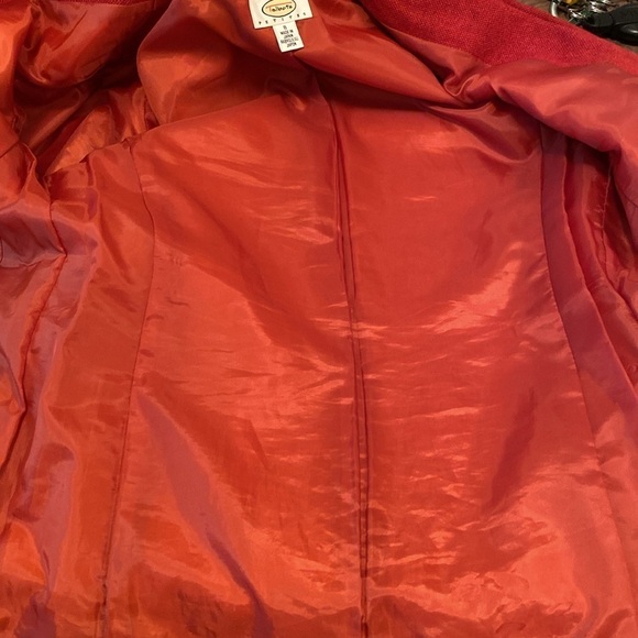 Talbots Vtg Wool Cashmere Angora Red Orange 2 Button Blazer Japanese 8P FLAW - Picture 10 of 11